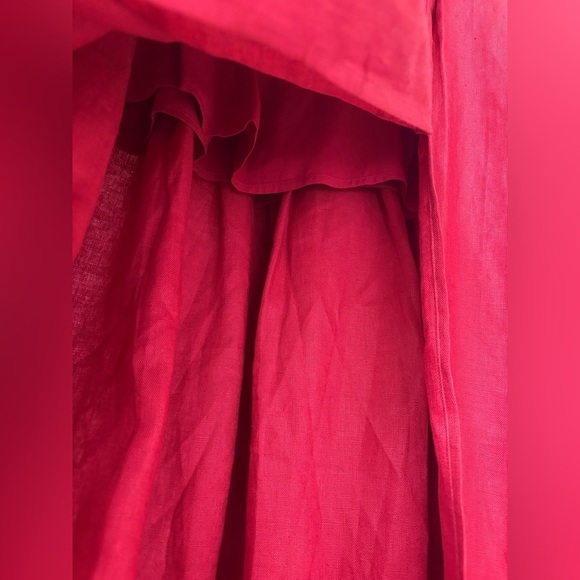 NEW Reformation Coucou Midi Linen Dress Sundried Tomato Red | US 2 UK 6 - Picture 15 of 16